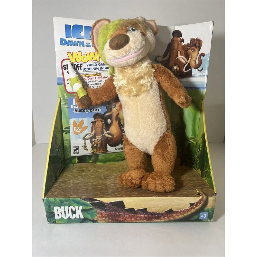 Ice Age Dawn Of The Dinosaurs. NIB Buck Plush With Video Game PCCDRom Activision